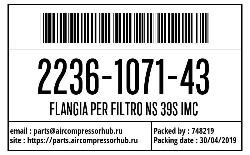 Фланец FLANGIA PER FILTRO NS 39S IMC 2236107143