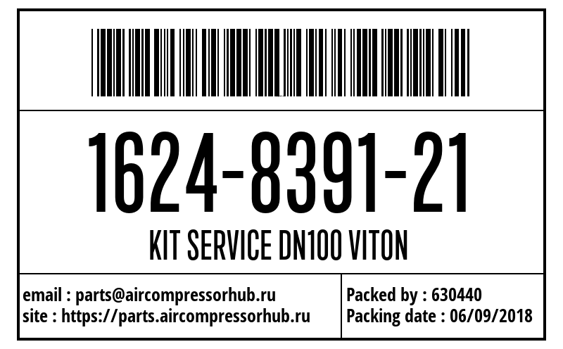 Сервисный набор KIT SERVICE DN100 VITON 1624839121