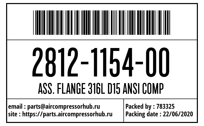 Flange ANSI 150lb ASS. FLANGE 316L D15 ANSI COMP 2812115400