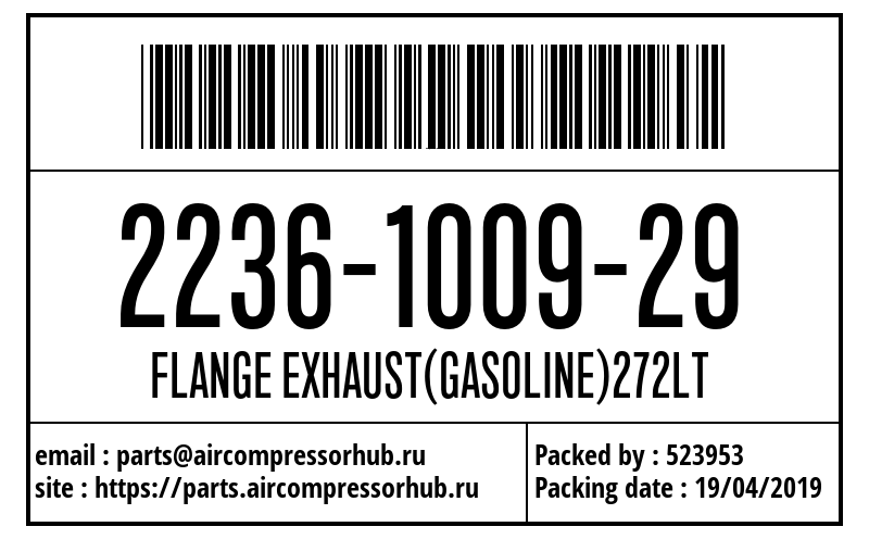 FLANGE EXHAUST(GASOLINE)272LT FLANGE EXHAUST(GASOLINE)272LT 2236100929