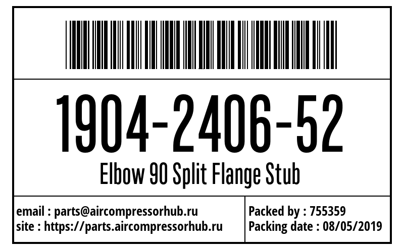 Угловое разъемное соединение 90 Elbow 90 Split Flange Stub 1904240652