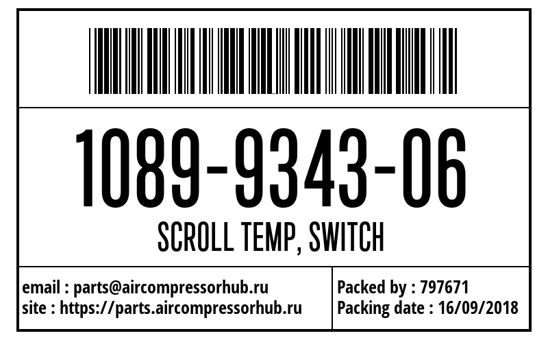 Сервисный набор SCROLL TEMP, SWITCH 1089934306
